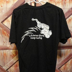 Surf Costa Rica~Wave Surfing graphics T~Gently worn~Cool design